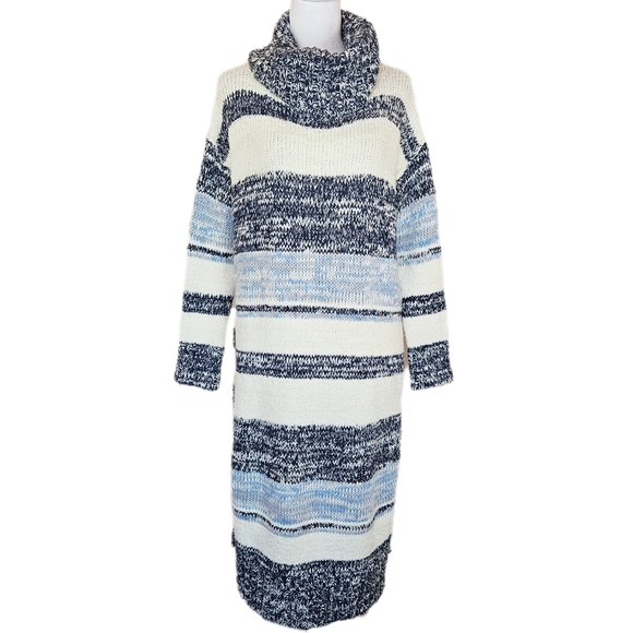 FP Beach Dresses & Skirts - Free People Beach Slouchy Sweater Dress Women's Small Cowl Neck Heavy Coastal